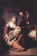 REMBRANDT Harmenszoon van Rijn The holy family (mk33) oil